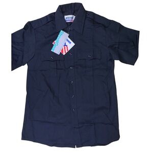 Blauer StreetGear 8771 Uniform Shirt Men's Large Reg‎ Black Short Sleeve NWT USA